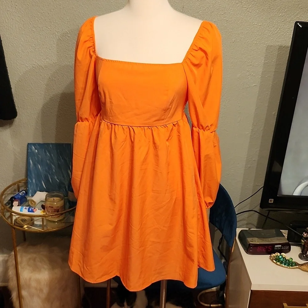Exlura NWT Boho Peasant Dress Coral Like Color Sz. Small - Picture 4 of 15